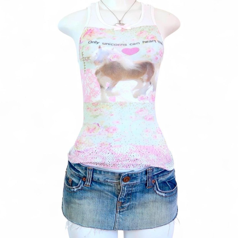Y2k tumblr bimbo core coquette tank